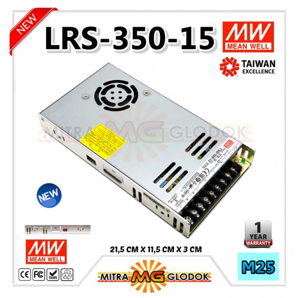 Power Supply Trafo Meanwell LRS-350-15 DC 12V 23A 23.2A 350W | Mean Well